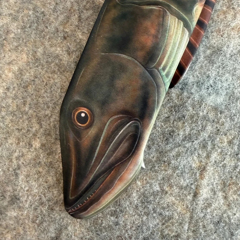 Ralph Marlin Muskie Fish 1986 Necktie Mens Fishing Photorealistic Novelty Tie